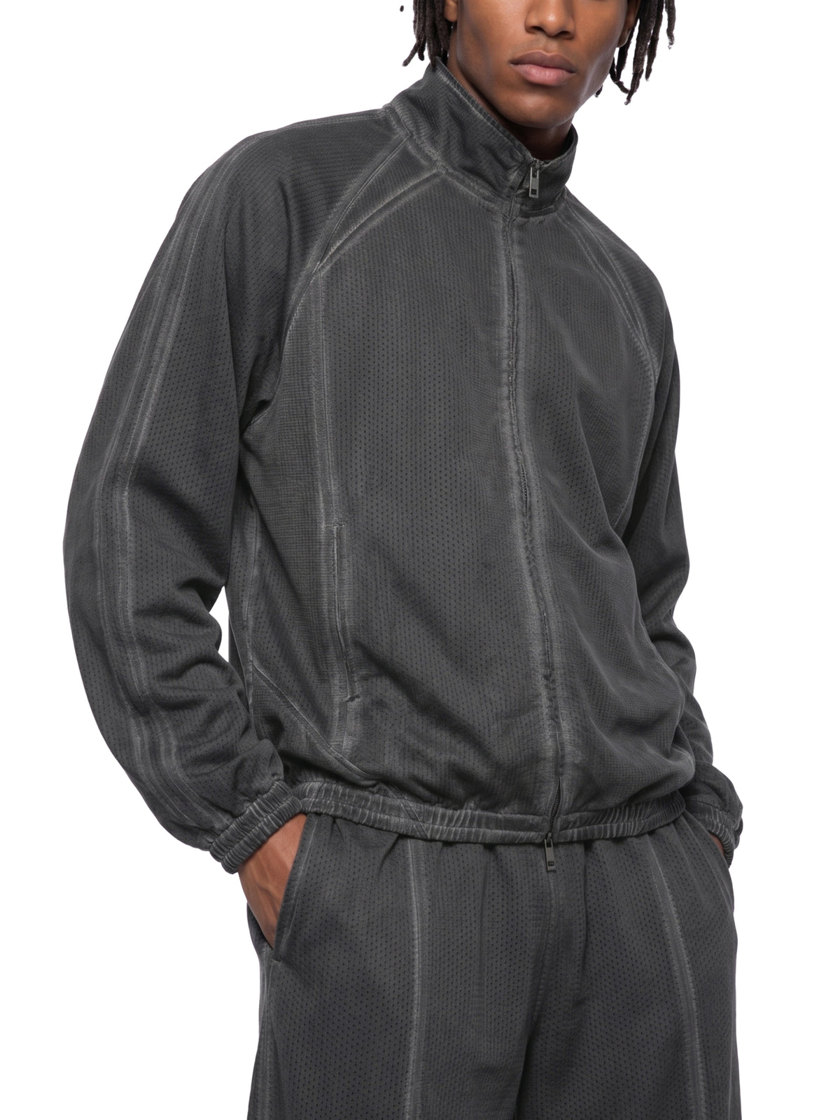 Rifted Unisex Vintage Wash Full Zip Mesh Jacket