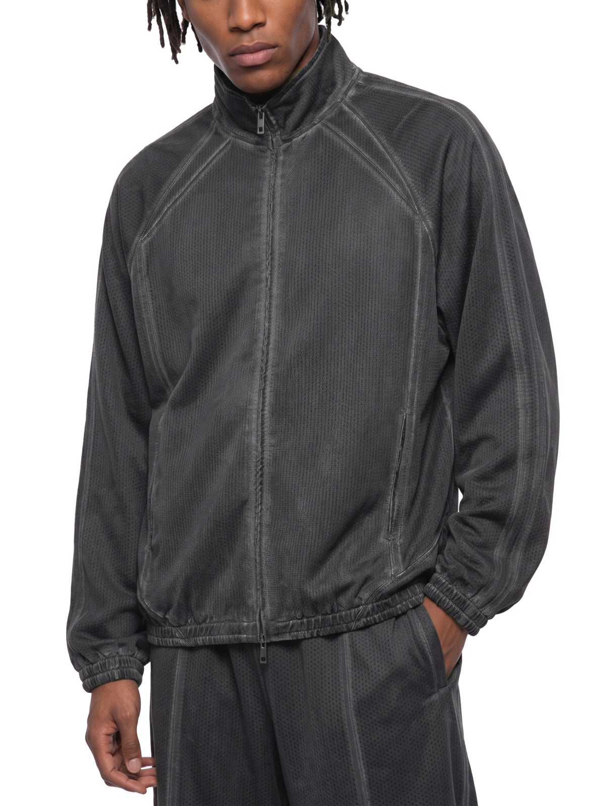 Rifted Unisex Vintage Wash Full Zip Mesh Jacket