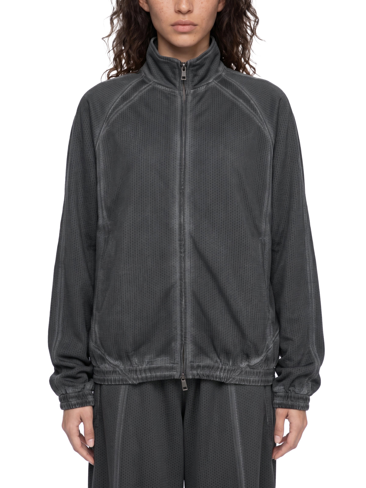 Rifted Unisex Vintage Wash Full Zip Mesh Jacket